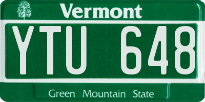 VT license plate YTU648