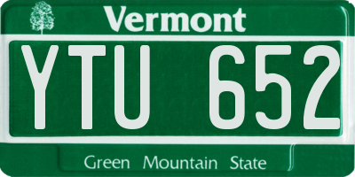 VT license plate YTU652