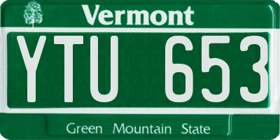 VT license plate YTU653