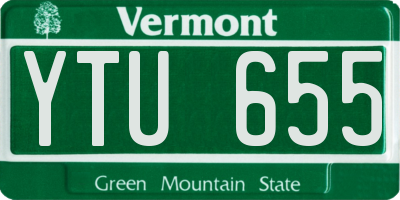 VT license plate YTU655