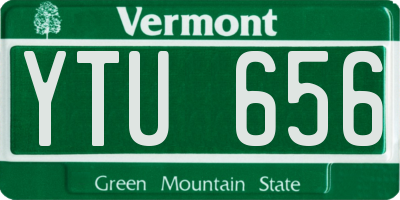 VT license plate YTU656