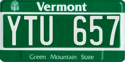 VT license plate YTU657