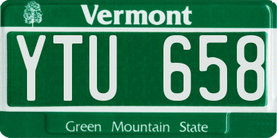 VT license plate YTU658