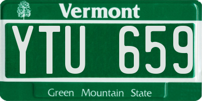 VT license plate YTU659