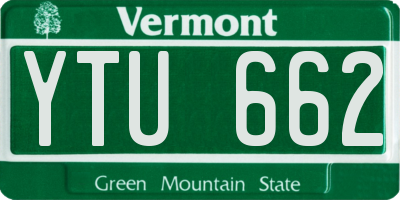 VT license plate YTU662