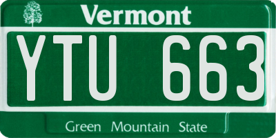VT license plate YTU663