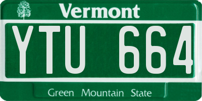 VT license plate YTU664