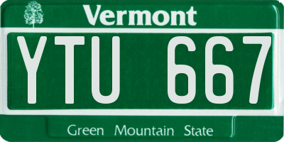 VT license plate YTU667
