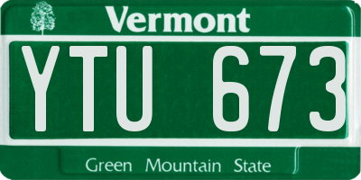 VT license plate YTU673