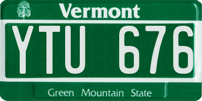 VT license plate YTU676
