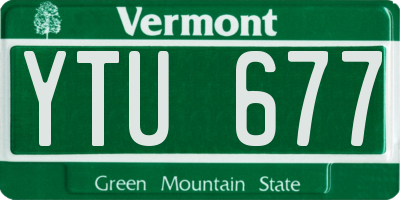 VT license plate YTU677
