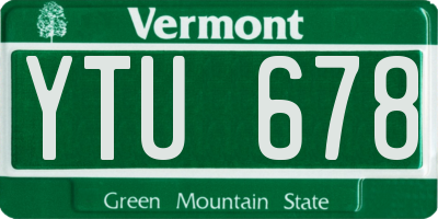 VT license plate YTU678