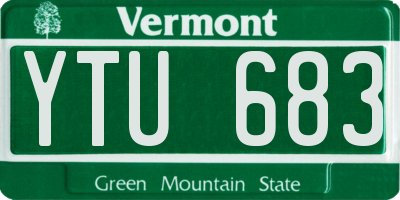 VT license plate YTU683