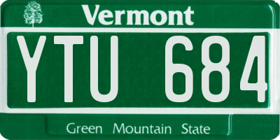 VT license plate YTU684