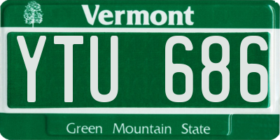 VT license plate YTU686