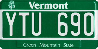 VT license plate YTU690