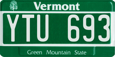 VT license plate YTU693