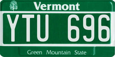 VT license plate YTU696