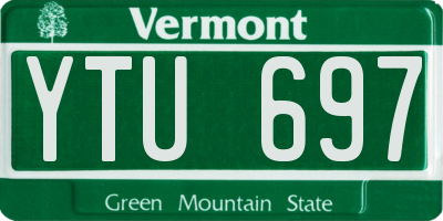 VT license plate YTU697