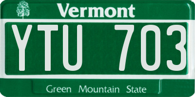 VT license plate YTU703