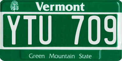 VT license plate YTU709