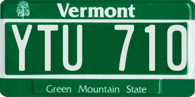 VT license plate YTU710