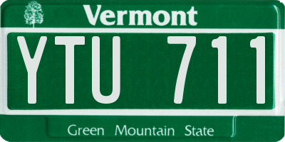 VT license plate YTU711