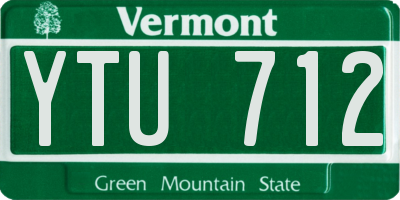 VT license plate YTU712