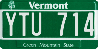VT license plate YTU714