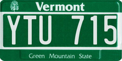 VT license plate YTU715