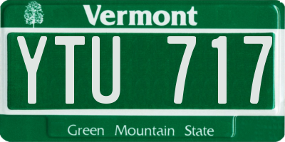 VT license plate YTU717