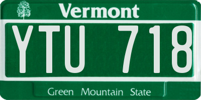 VT license plate YTU718