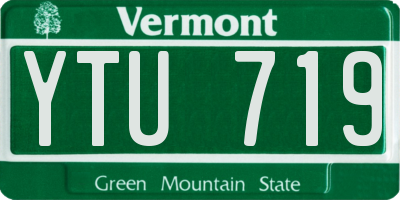 VT license plate YTU719