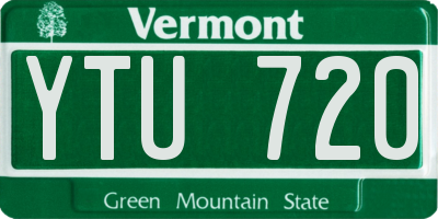 VT license plate YTU720