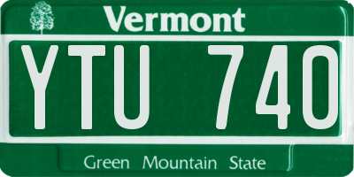 VT license plate YTU740