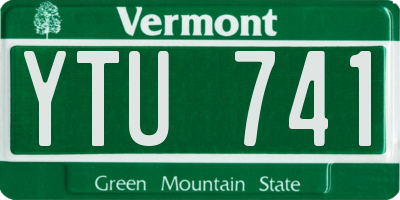 VT license plate YTU741