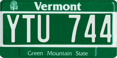 VT license plate YTU744