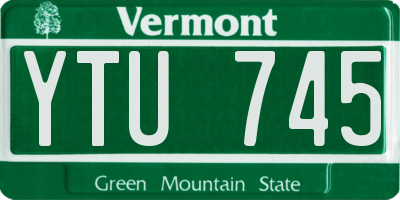 VT license plate YTU745