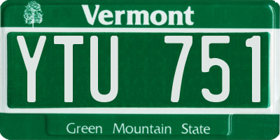 VT license plate YTU751