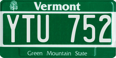 VT license plate YTU752