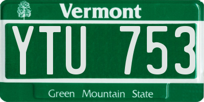 VT license plate YTU753