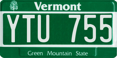 VT license plate YTU755