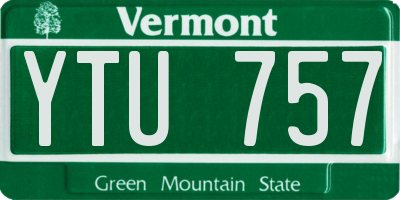 VT license plate YTU757