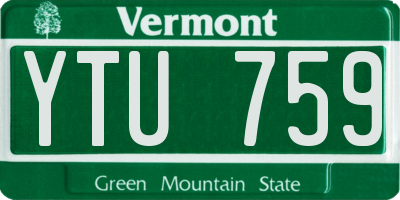 VT license plate YTU759