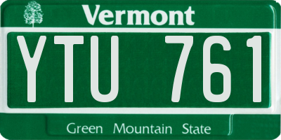 VT license plate YTU761