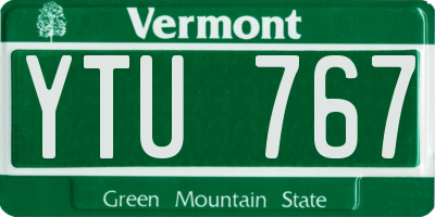 VT license plate YTU767
