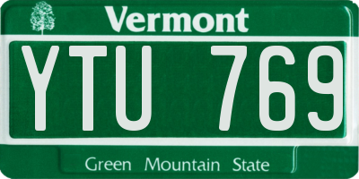 VT license plate YTU769