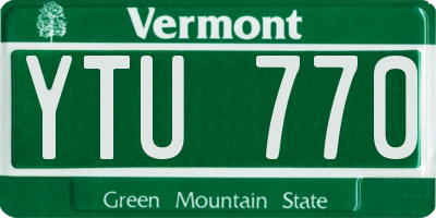 VT license plate YTU770