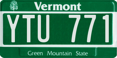 VT license plate YTU771