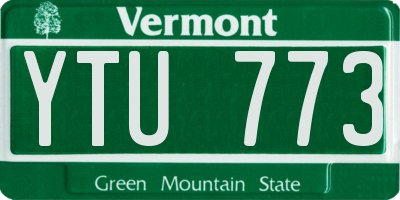 VT license plate YTU773